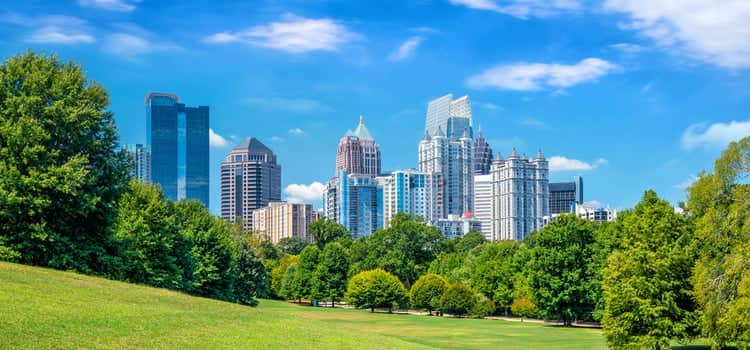 The city skyline in Atlanta, Georgia