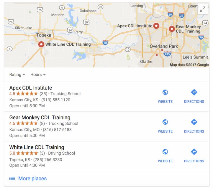 a google result list of charter bus companies hiring drivers