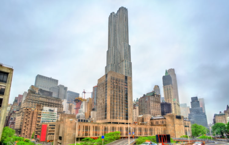 exterior of a skyscraper at Pace University