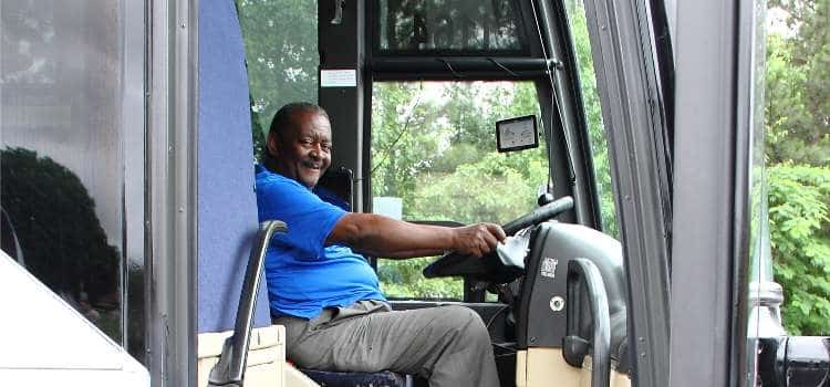 friendly charter bus driver