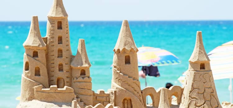 Sandcastle on beach