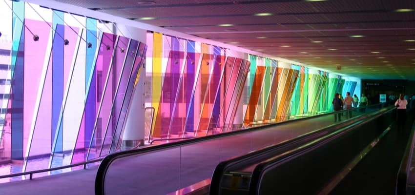 The interior architecture of Miami International Airport