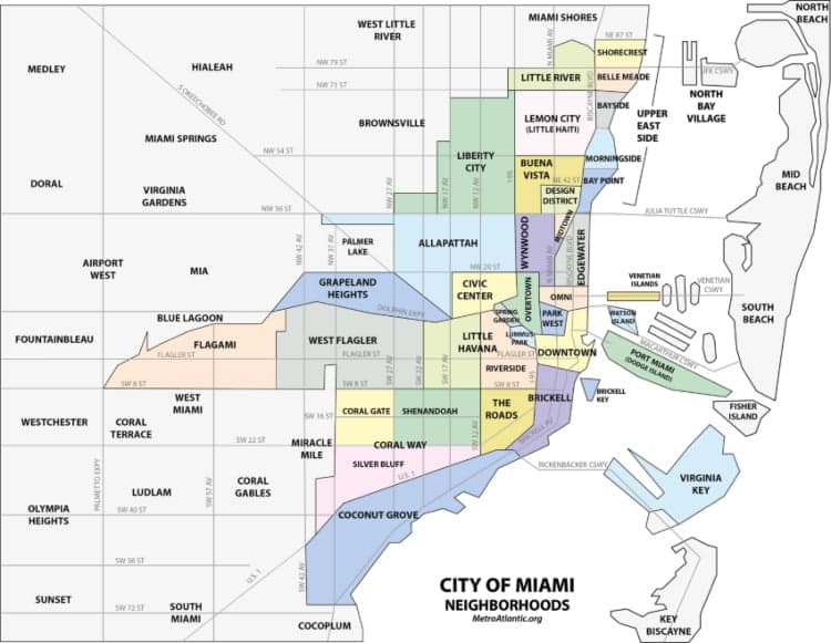 A map of Miami's neighborhoods