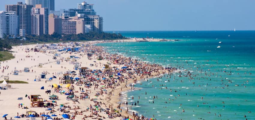 Aerial view of South Beach, Miami