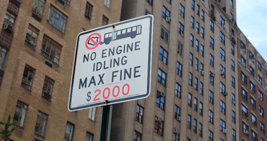 "no idling" sign in nyc