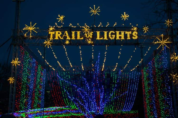 The entrance to the Austin Trail of Lights