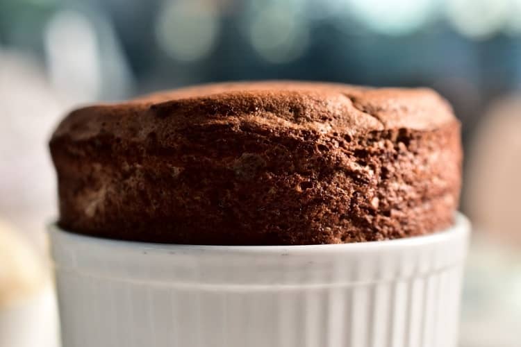 A soufflé in a white container