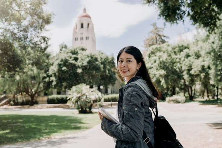 Woman going on college tour