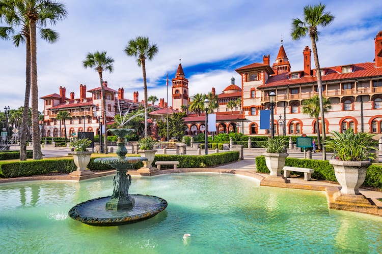 St. Augustine Florida town square and fountain