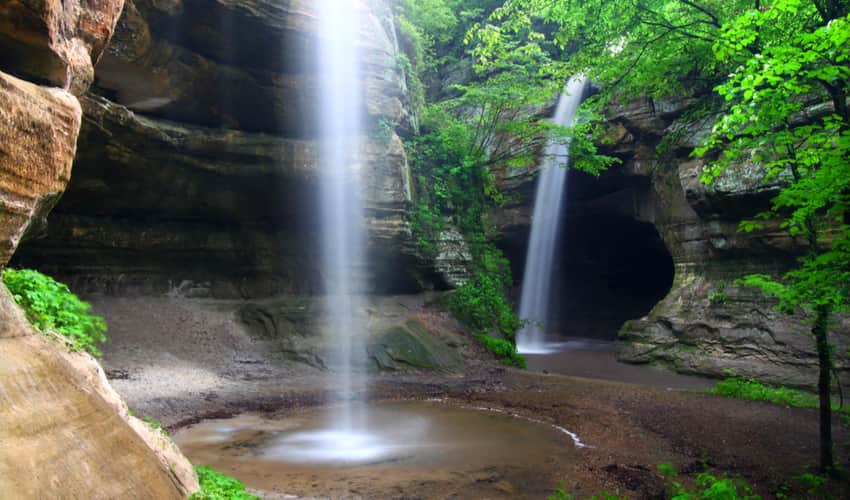 A waterfall at Starved Rock State Park.