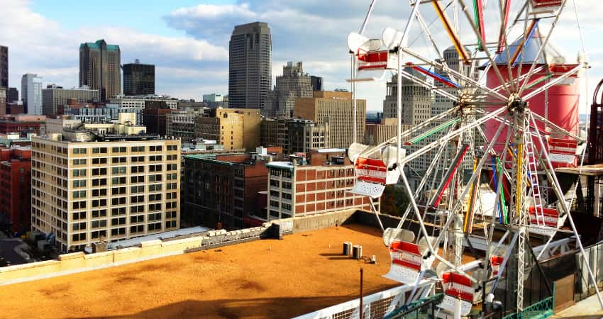 The ferris wheel on top of City Museum in St. Louis.