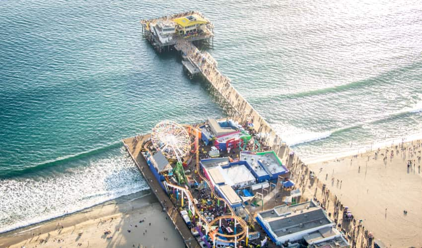 aerial view of the Santa Monica Pier