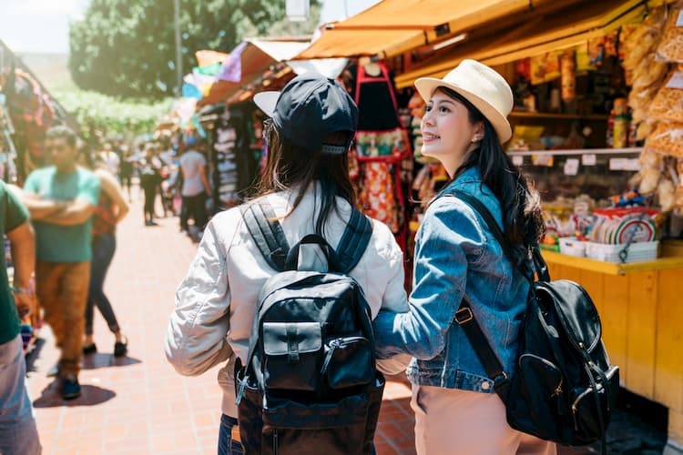 Women shopping at LA market