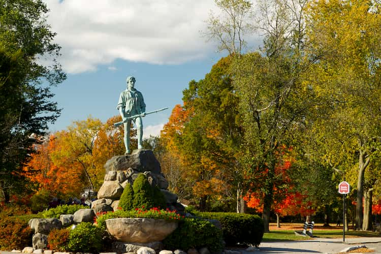 Minuteman statue in Lexington