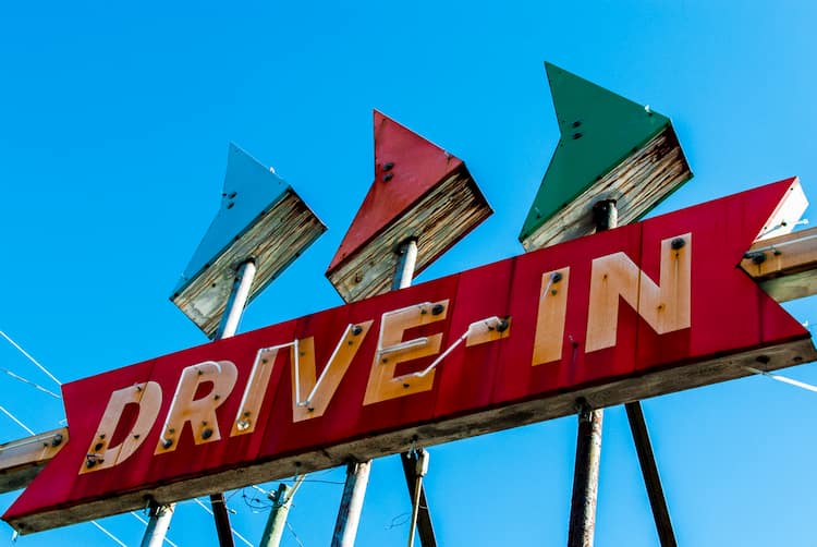 Drive-in theater sign