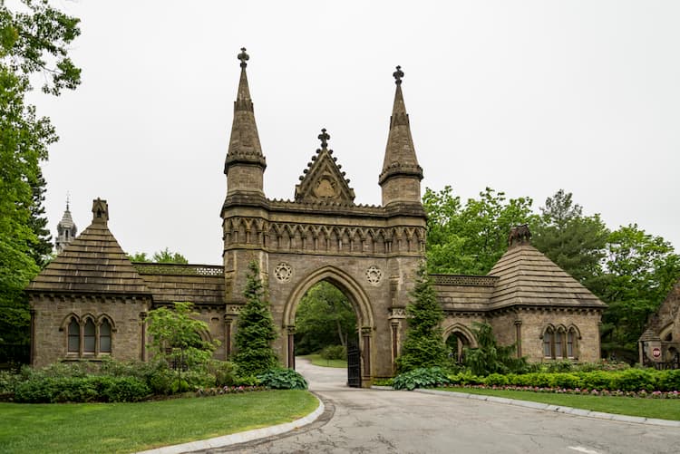 Front gate to Forest Hills Cemetery