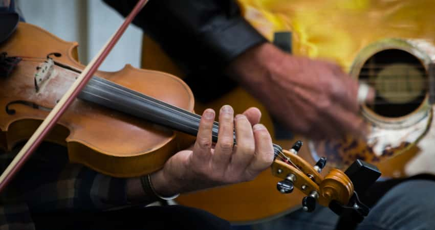 Musicians playing at the Blue Ridge Music Center