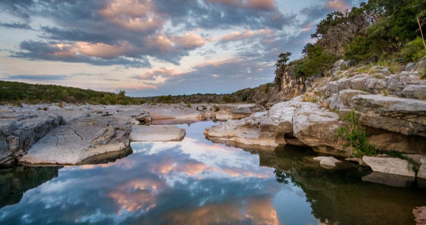 Reflections in the river at Pedernales Falls State Park
