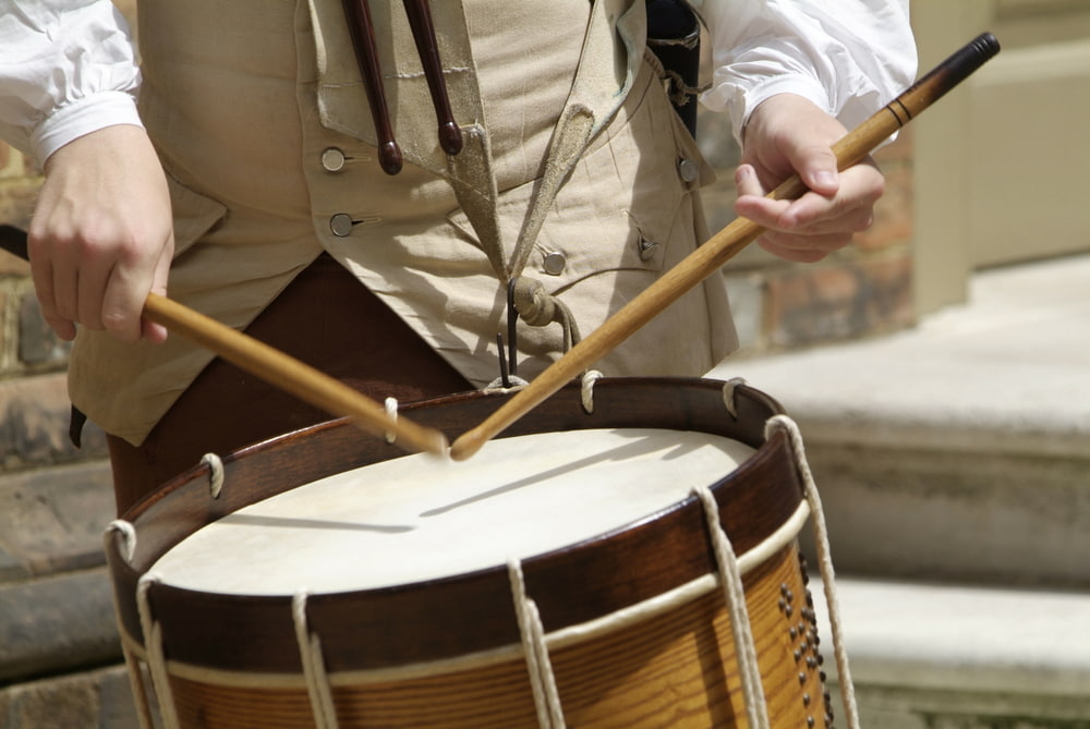 Colonial era drummer and drum