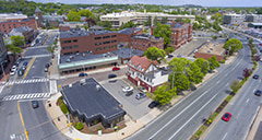 Aerial view of an intersection in Malden