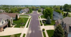 a street of houses in suburban Chicago