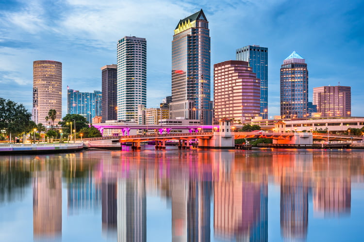 A view of the Tampa, Florida skyline