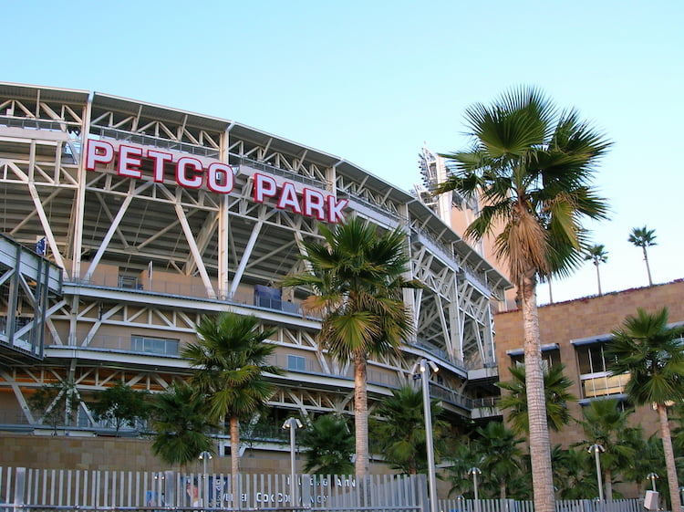 the entrance to petco park in san diego