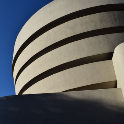 the iconic spiral exterior of the guggenheim museum