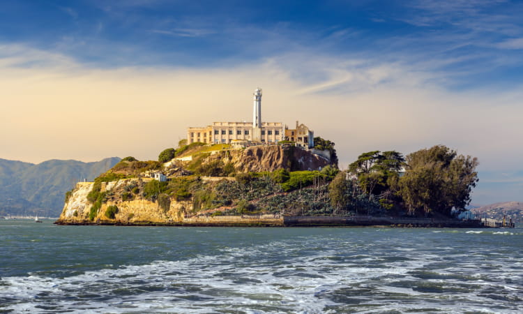 view of alcatraz island from the mainland