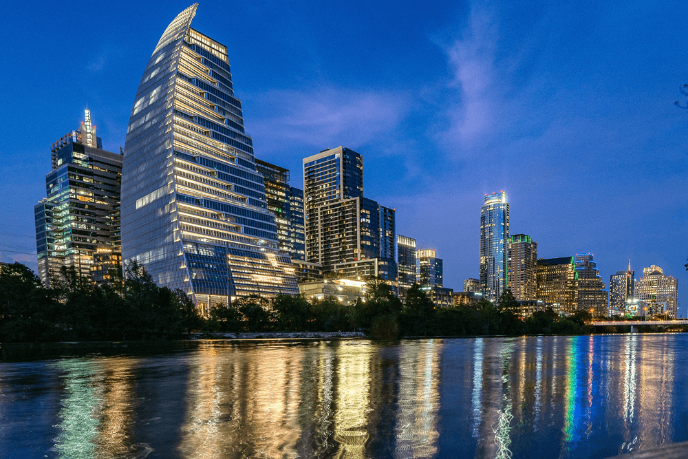 austin river walk at night