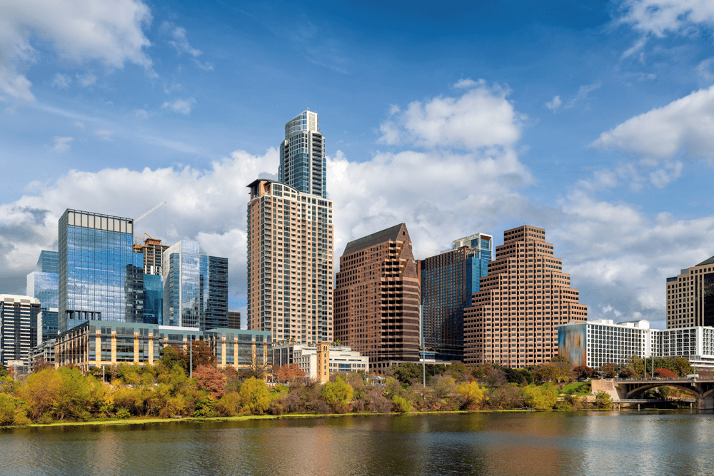 a view of austin skyline