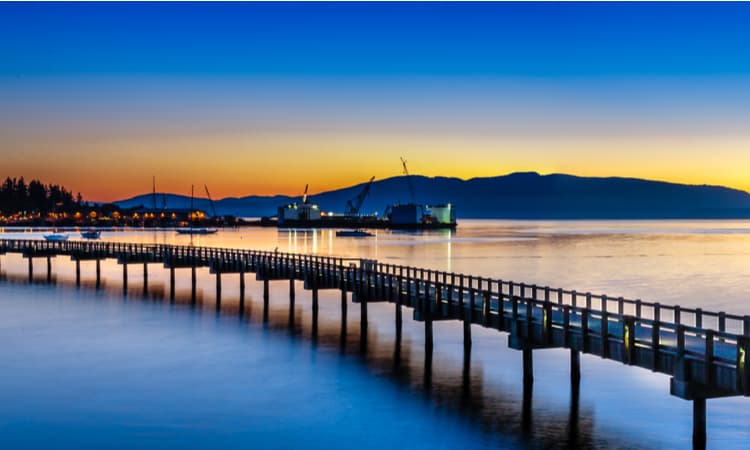 The Bellingham Bay at sunset