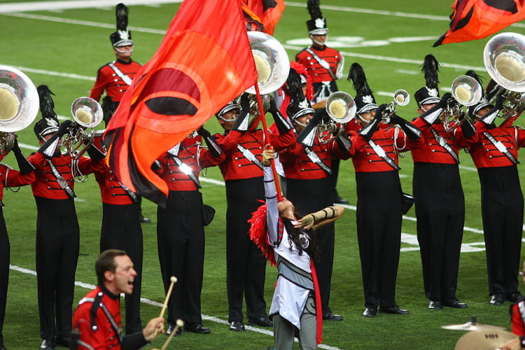 boston crusaders perform at a drum corps international show