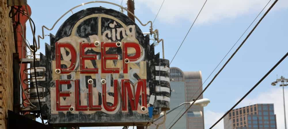 historic sign in Deep Ellum neighborhood of Dallas