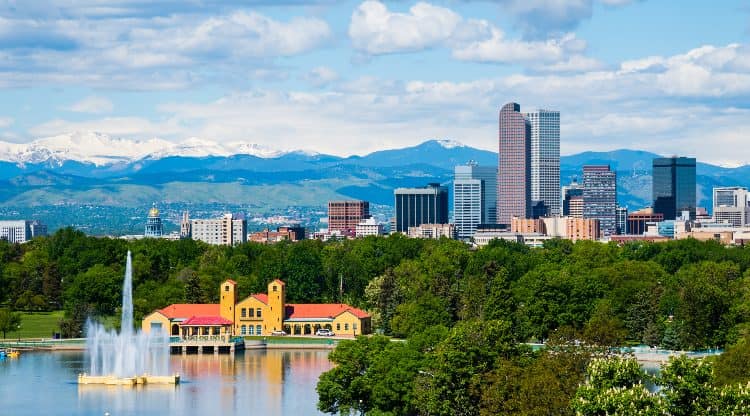 The Denver skyline