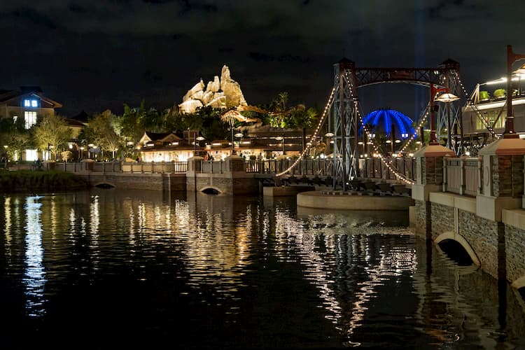 Disney Springs at night