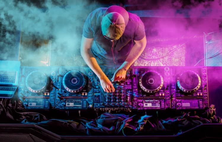 A DJ playing music