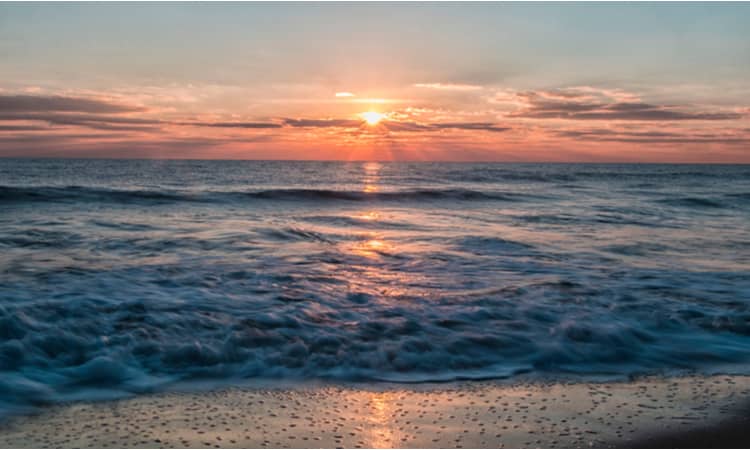 The beach at Ocean City on Eastern Shore Maryland