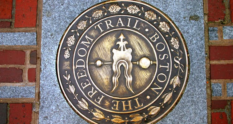 plaque on freedom trail red line in boston