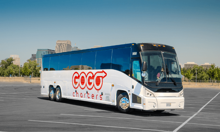 a gogo charters branded bus