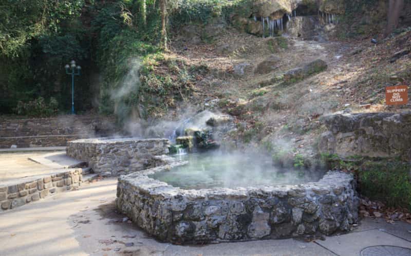 Mineral hot water in Hot Springs National Park in Arkansas