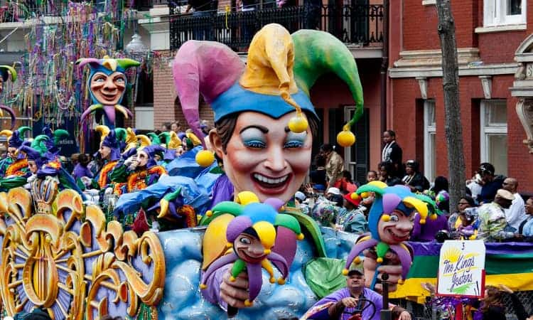 Jester float in Mardi Gras parade