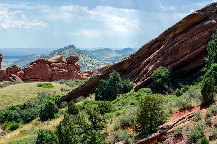 a view of the rock formations at red rocks park