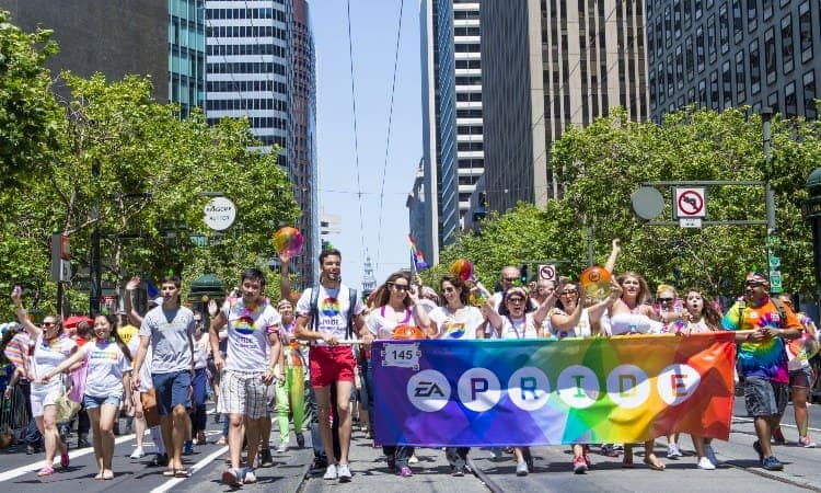 People celebrating at San Francisco pride