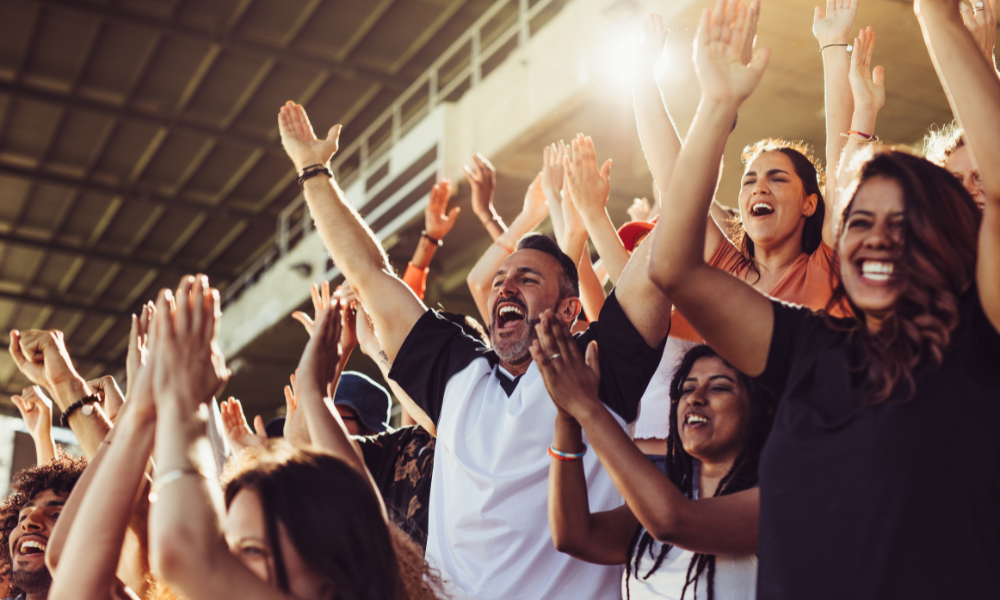 sports fan cheering