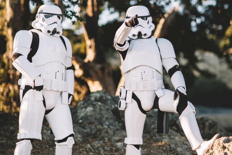 People dressed as Star Wars Stormtroopers