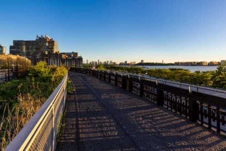 Old railroad tracks near The High Line