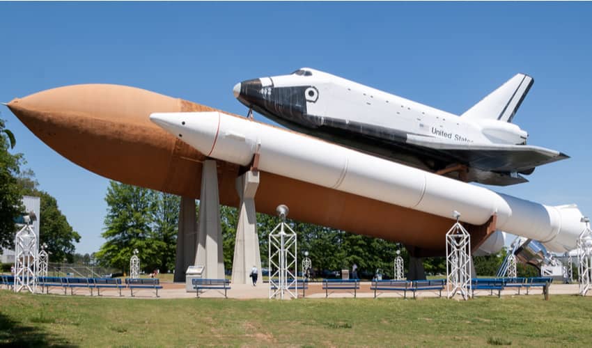 A space shuttle at the U.S. Space & Rocket Center 
