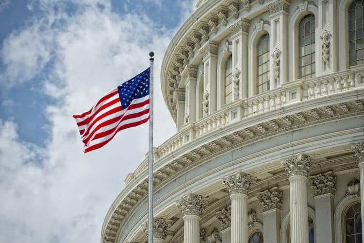 Flag in front of White House