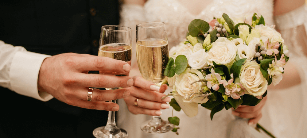 close up of a bride and groom